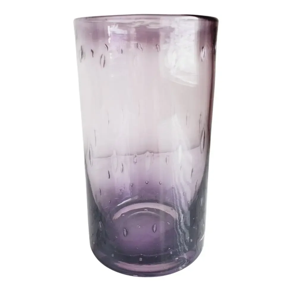 Vintage Hand-Blown Smokey Amethyst Glass Vase 6